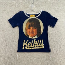 Vintage Japanese Baby Tee Shirt Crop Top XS Cyber Fairy Grunge Goth Whimsigoth