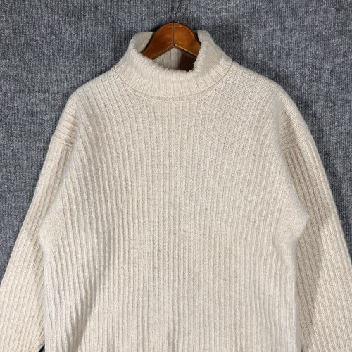 Paul Smith Extra Fine Merino Wool Turtleneck Sweater Men Sz Medium Ivory Ireland - Picture 2 of 24