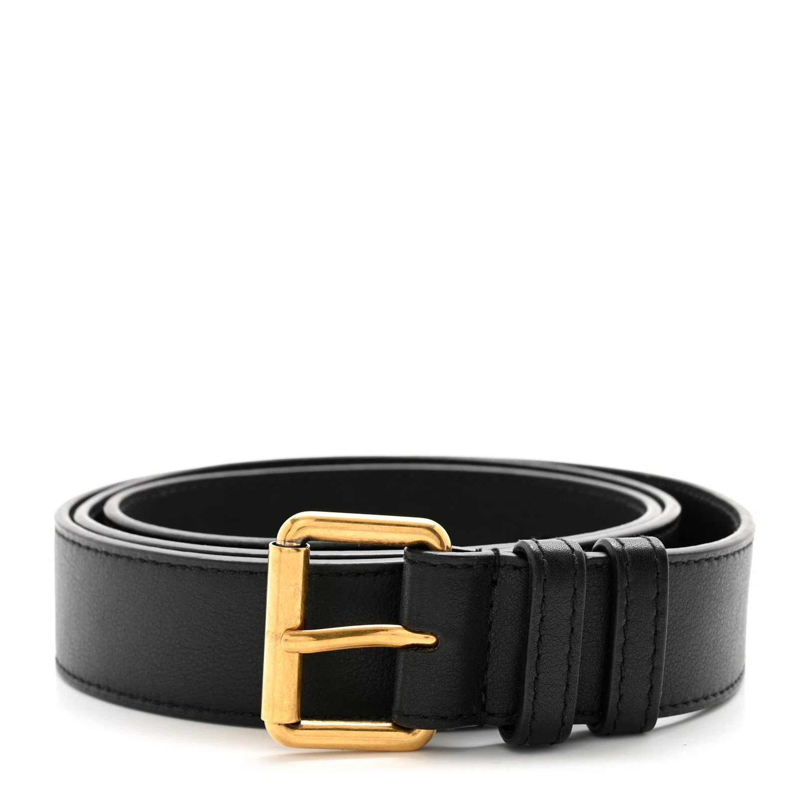 Ceinture Gucci neuve avec étiquette 732316 cuir lisse noir logo boucle taille 75/30 NEUVE
