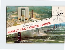 Postcard Apollo/Saturn V Greetings from John F Kennedy Space Center NASA Florida
