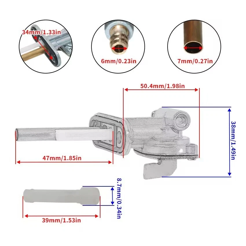 Válvula de combustible de gas Petcock para Yamaha V Star 650 Classic XVS650A 98-10/personalizada 00-16 Foto 2 de 4