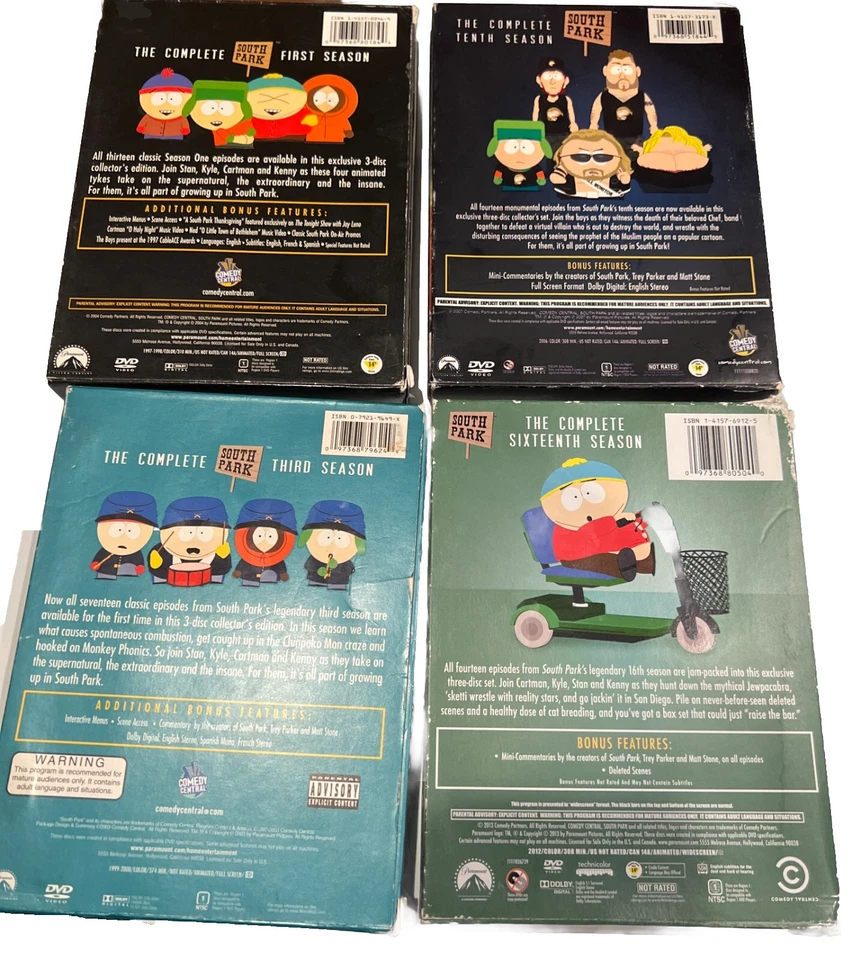 South Park DVD Lot - Seasons 1,3,10,16 Season 3 Is Missing Disc 2 - Image 2 of 4