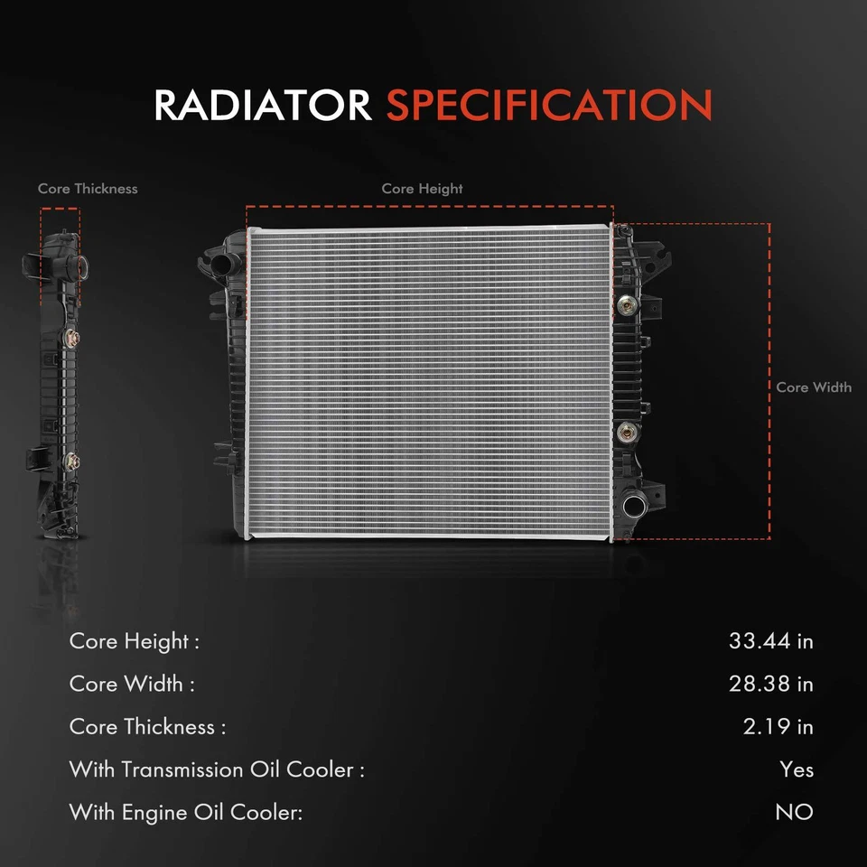 Radiador para Chevrolet Silverado 2500 HD GMC Sierra 2500 HD 2017-2019 V8 6,6 L Foto 2 de 4