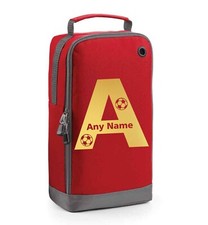 Football Letter Name Print Personalised Red Sports Shoe Football Rugby Boot Bag