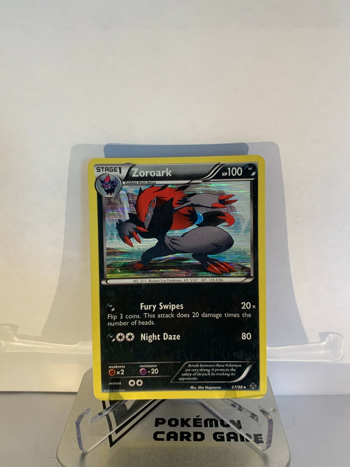 Pokemon TCG Zoroark 67/98 Holo Rare BW Emerging Powers LP/NM
