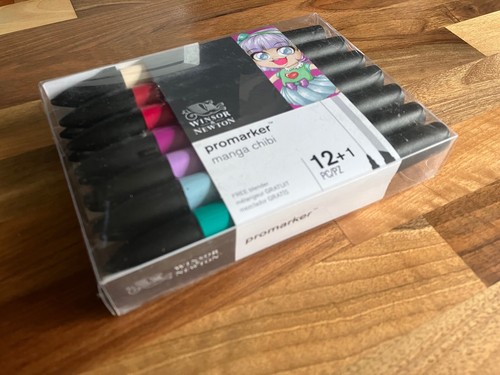 Winsor & Newton Promarker Set Manga Chibi Twin Tip Set de 12 + 1 Licuadora - Imagen 2 de 3