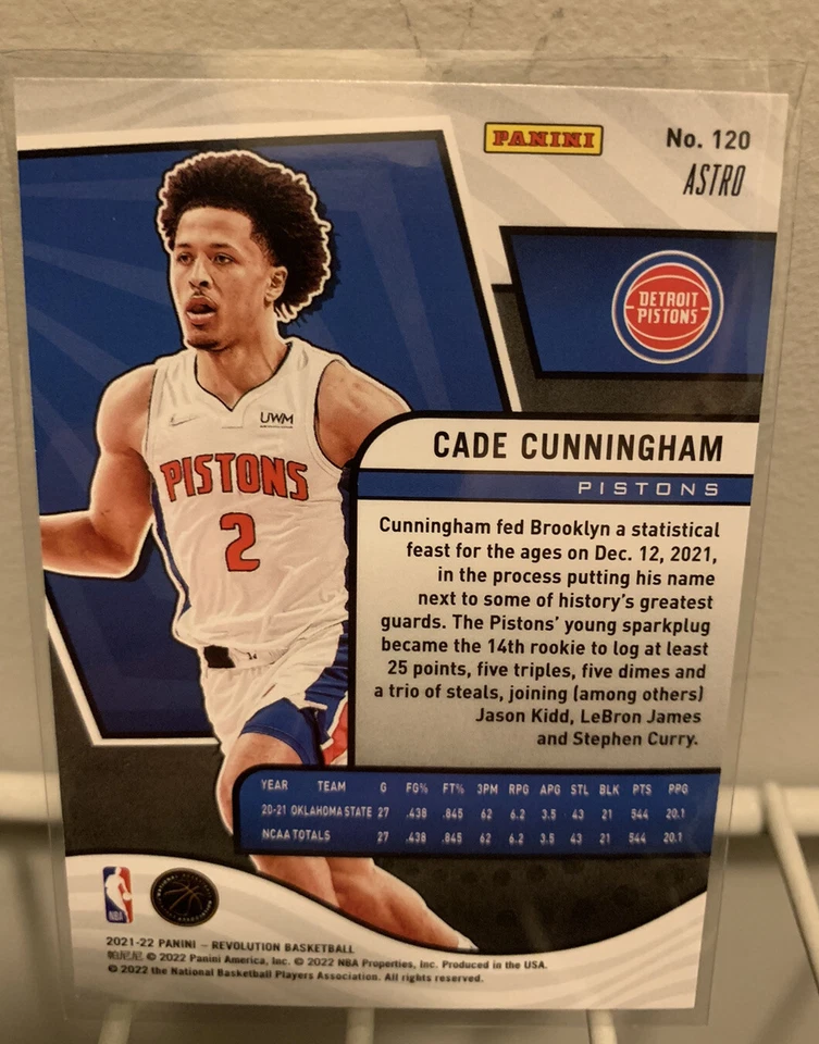2021-22 Panini Revolution Cade Cunningham Astro Rookie Card RC #120 NM/MINT - Image 2 of 2