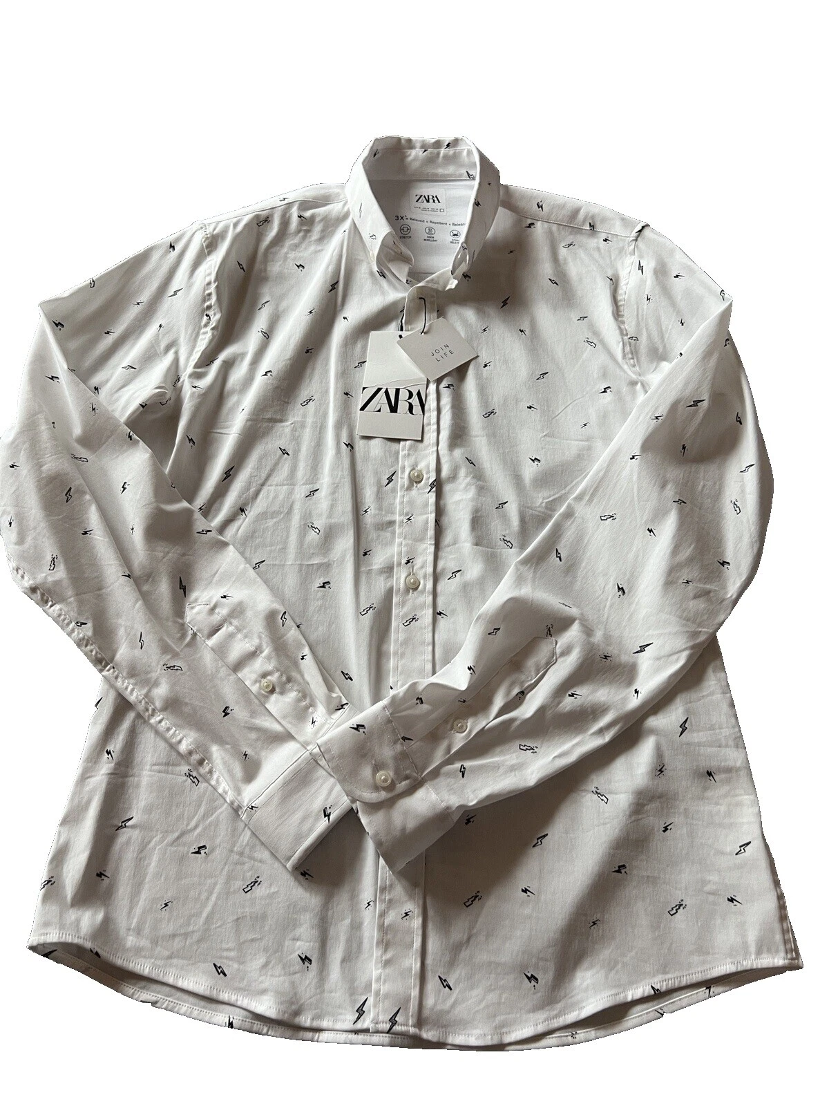 Camisas para hombre Zara geométricas informales abotonadas