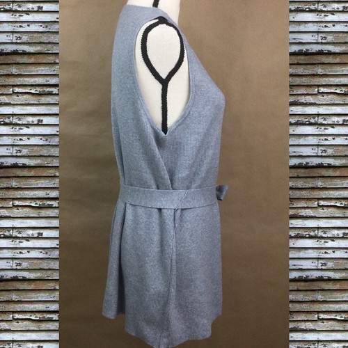Adyson Parker Women’s Sleeveless Knit Pullover Sweater Top Grey Belted Sz XL New - Picture 3 of 7