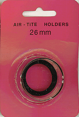 5 Air-tite Coin Holder Capsule Model H Black Ring 26mm Sacagawea Presidential