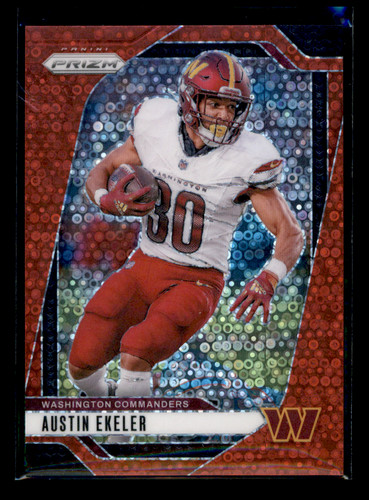 2024 Panini Prizm Austin Ekeler #287 No Huddle Red 43/75 Washington Commanders
