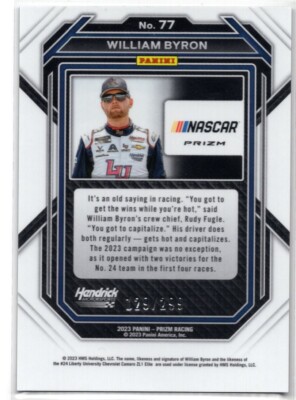 2023 Prizm Nascar Racing William Byron Red & Blue Hyper no 77