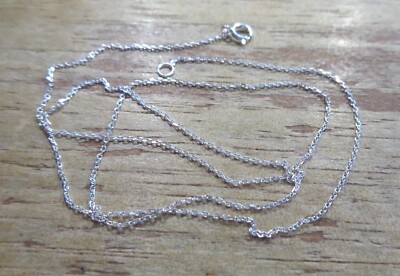 0,8 MM ZIERLICHE MASSIVE 925 STERLINGSILBER DIAMANTSCHLIFF DC ROLO KETTE HALSKETTE 18''