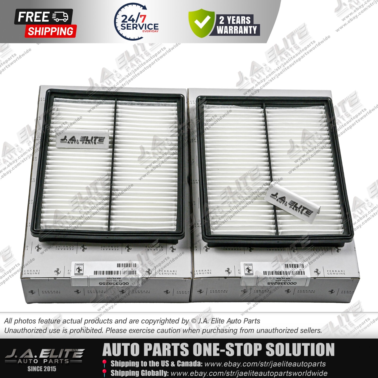 2pcs Air Filters for Ferrari Portofino Roma, 338255
