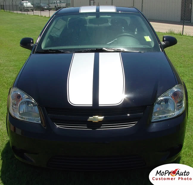 Rally Racing Hood Vinyl Graphics Stripes Decals fits Chevy Cobalt or Pontiac G5 - Image 3 of 4