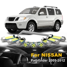 11pcs Interior LED Light Bulbs License For Nissan Pathfinder 2005-2012 White 