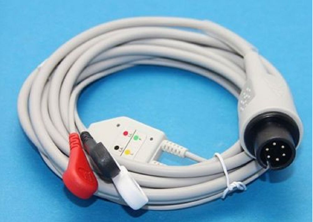 10pcs 3 Leads ECG Cable AHA Snap 6 pins Generic AAMI | eBay