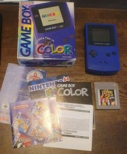 Nintendo Game Boy Color Grape CGB-001 Boxed with Tetris 2 & Original Manuals VGC