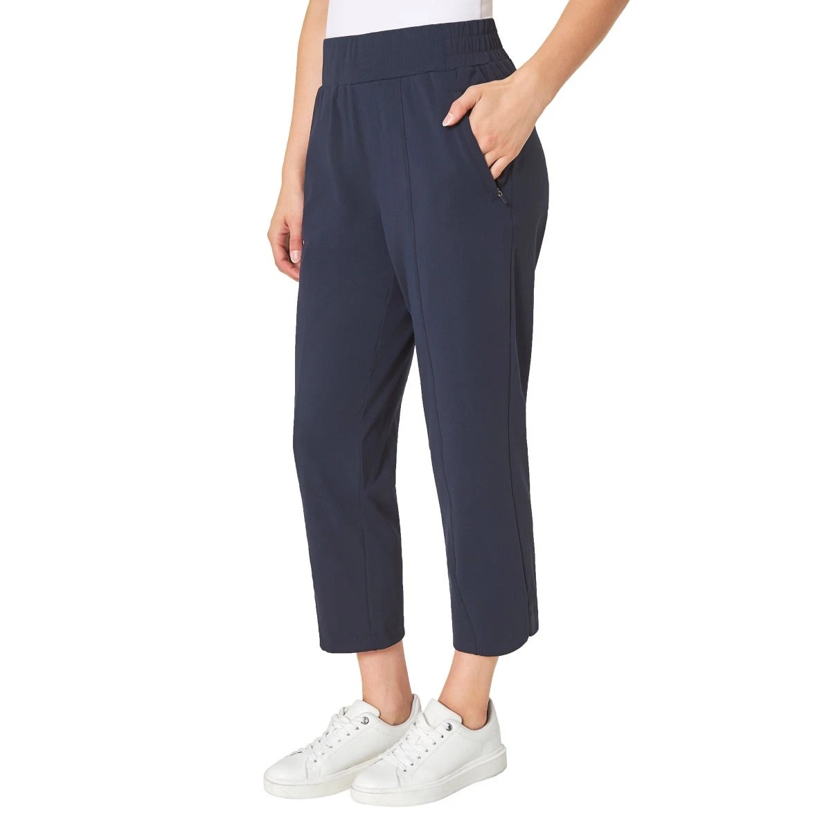 Mondetta Womens Cropped Pants Stretch Moisture Wicking Zip Pockets Capri New