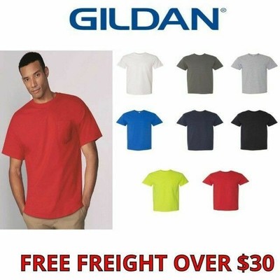 Gildan Men's Heavy Cotton T-Shirt With Pocket 5300 Choose Color S-3XL New