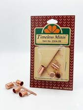 Timeless Minis 2304-06 Copper Pot Rack Cookware Dollhouse Miniature NOS Vintage