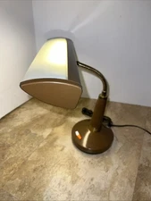 Vintage Imar Industrial Portable Gooseneck Desk Lamp Retro Brown MCM Tested
