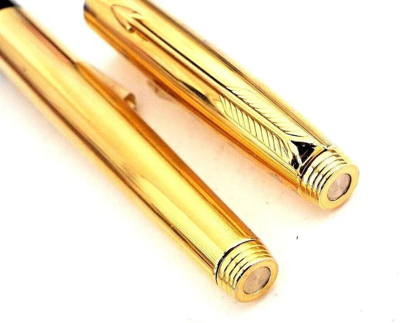 Parts 22K gold plate IMPEIAL Cap & barrel 4 PARKER 75 fountain  rollerball  pen