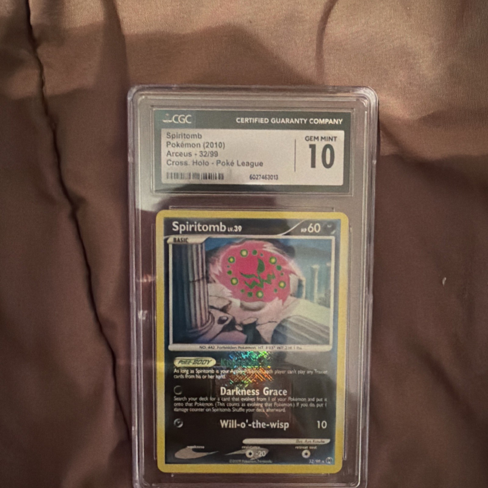 CGC 10 GEM 2010 Pokémon Spiritomb Arceus 32/99 Cross Holo Poké League