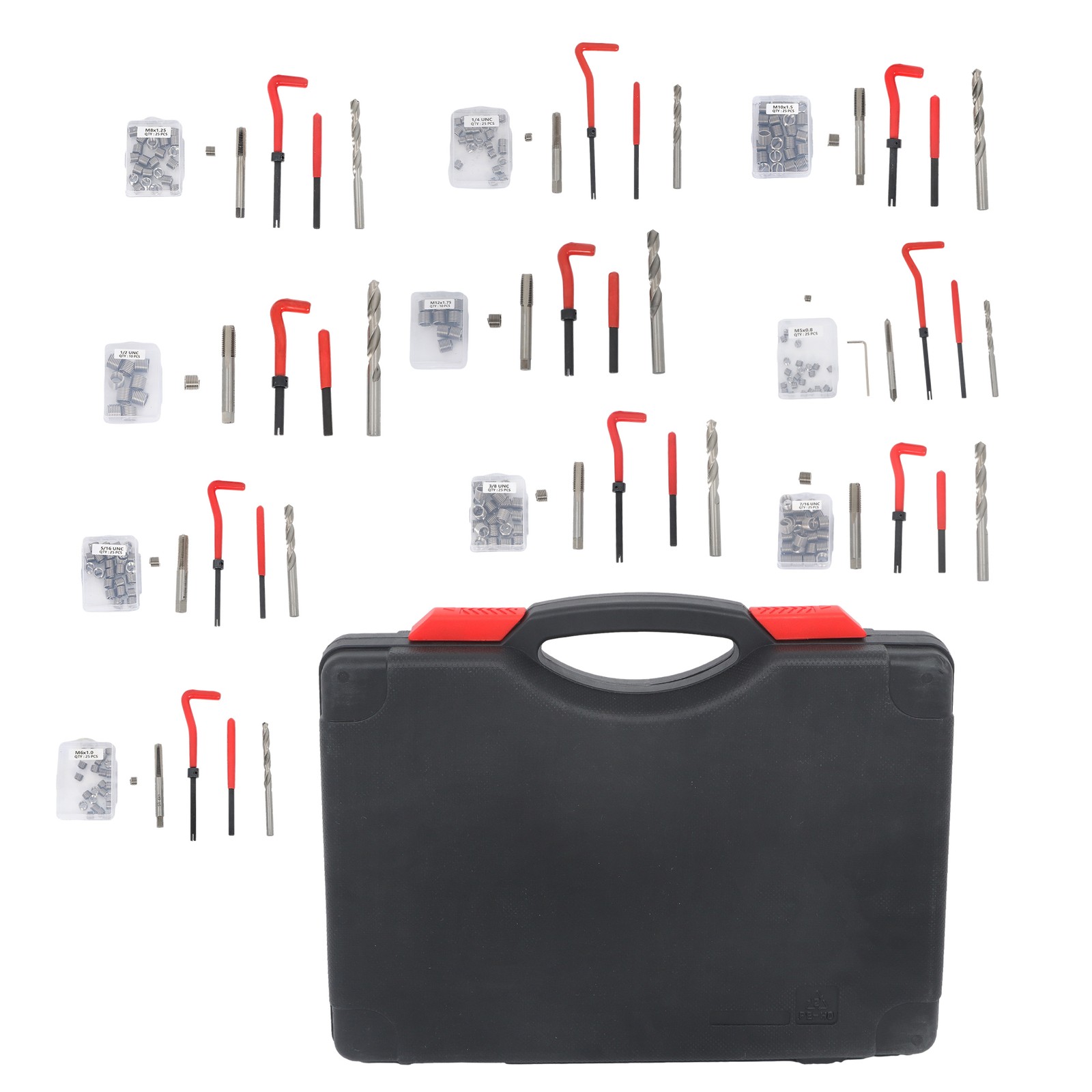 261 Pieces Thread Repair Kit Helicoil Repair Tools Kit Imperial & Metric New