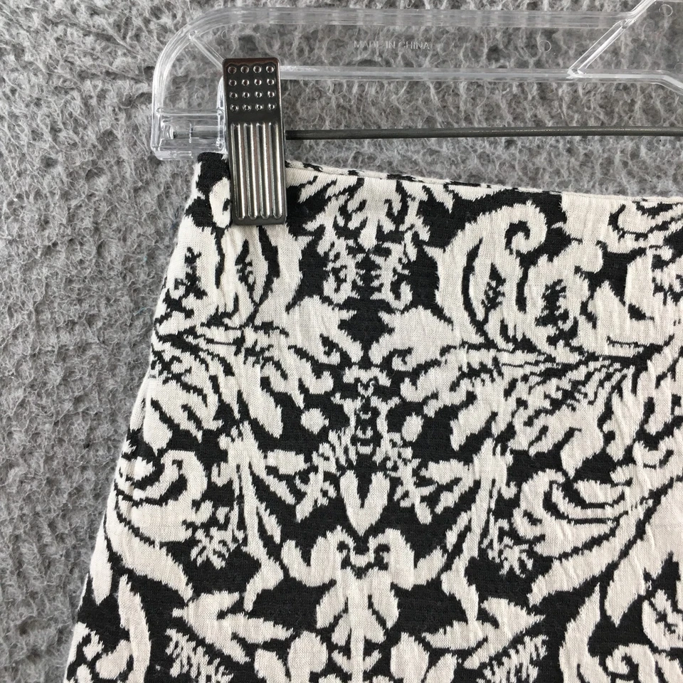 Falda recta y lápiz Mossimo para mujer XS negra blanca estampado damasco informal cremallera Foto 3 de 4