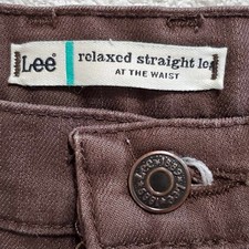 Lee Relaxed Straight Leg At The Waist Pants Brown Womens 12M 33x31