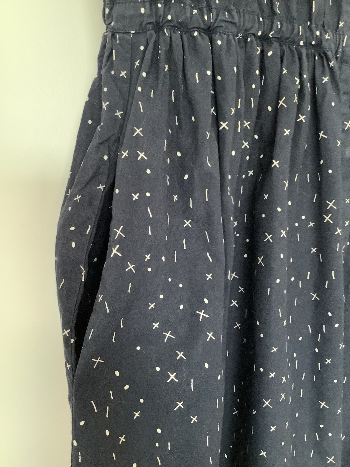 CHINTI & PARKER Navy Dot Dash Cotton Dress. Collar Full skirt pockets M 10 12 image 6