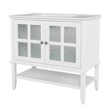 Stylish Bathroom Vanity with Ceramic Sink, Customizable Shelving, Waterproof