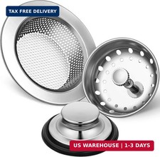 Mudder 3 Pcs Sink Plug Stopper Disposal Drain Strainersilver Stainless Steel