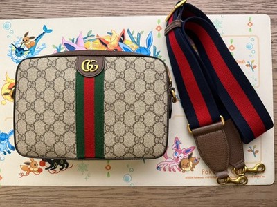 GUCCI 699439 OPHIDIA GG SUPREME CANVAS WRISTLET CROSSBODY SHOULDER BAG