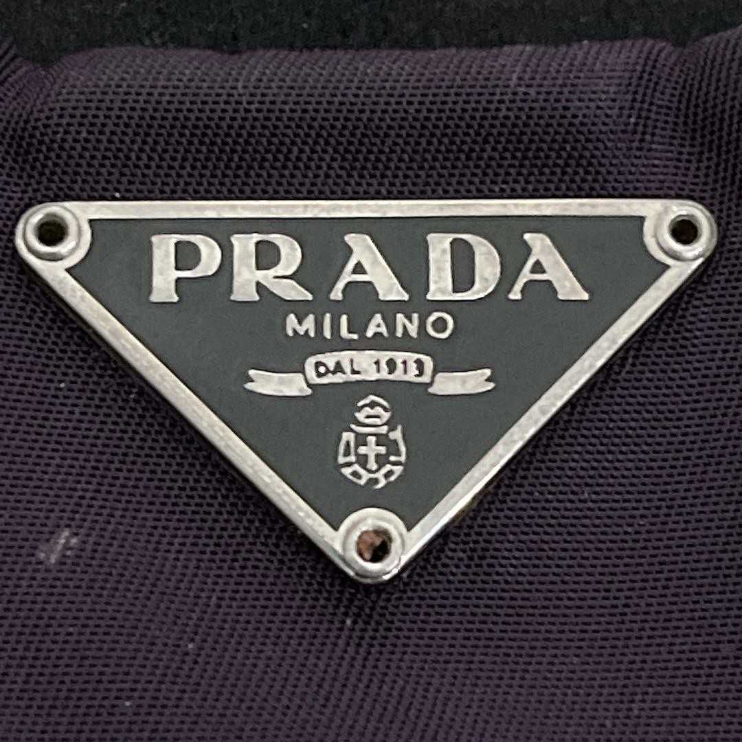 PRADA Accessory Pouch Triangle Logo One Shoulder Bag Nylon Purple Y2K thumbnail 11