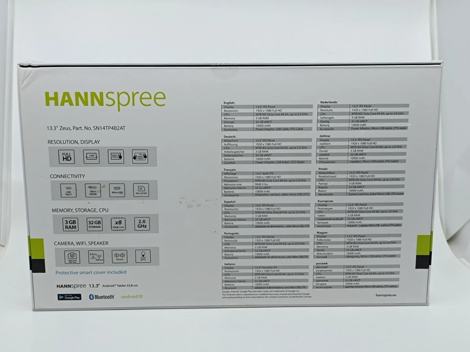 Hannspree Zeus 13.3" Tablet Neu | Android 10, 32GB, FHD, Octa-Core _2,32_2 - Bild 4 von 4