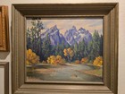 Marie Dorothy M.D. Dolph Mini Oil Painting Mt Moran Tetons On Canvas 15x18