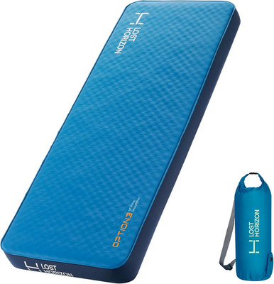 Air & Foam Camping Mattress, Self-Inflating Sleeping Pad, .'' Thick, with Pump Sa