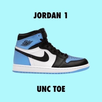 Air Jordan 1 Retro High OG 'UNC Toe' FD1437-400 Size 6.5 = Women's 8