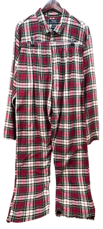 Polo Ralph Lauren Red/green BENNINGTON Plaid Pajama/Lounge SET Men's M Woven - Image 4 of 4