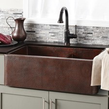 Native Trails CPK276 Farmhouse Duet Copper Kitchen Sink Antique Copper