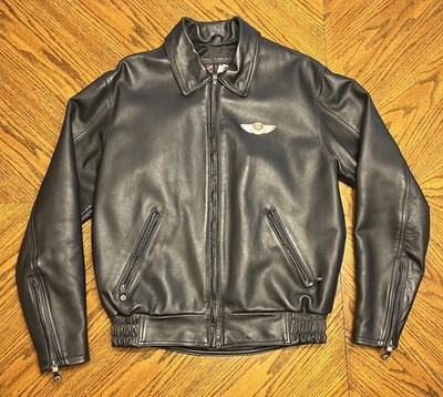 Vtg Harley Davidson 100th Anniversary Leather Full Zip Jacket Sz M