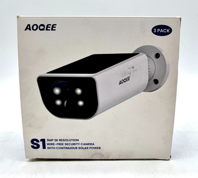 AOQEE S1 3MP 2K Resolution Wire-Free Security Camera With Continuous Solar Power