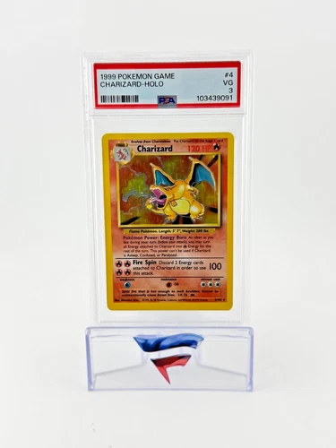 Charizard 1999 Pokemon Base Set Unlimited Holo #4 Rare PSA 3