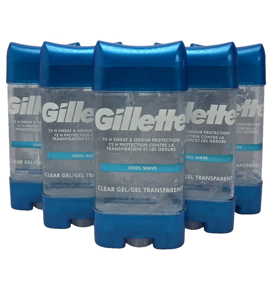 Gillette Cool Wave Men's Antiperspirant and Deodorant Clear Gel-5 Pack - Image 2 of 4