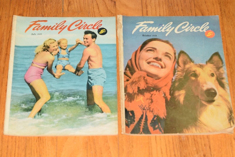 Vintage Lot of 2 Family Circle Magazines July 1949 and October 1948