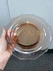 One Pink 12 Sided Depression 8 1/2” Glass Luncheon Plates