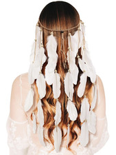 Feather Headband Hippie Headband for Women Hippie Accessories Indian Hair Access