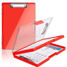 Clipboard with Storage,Heavy Duty Clip Boards 8.5x11 with 2 Storage Case,Clea...